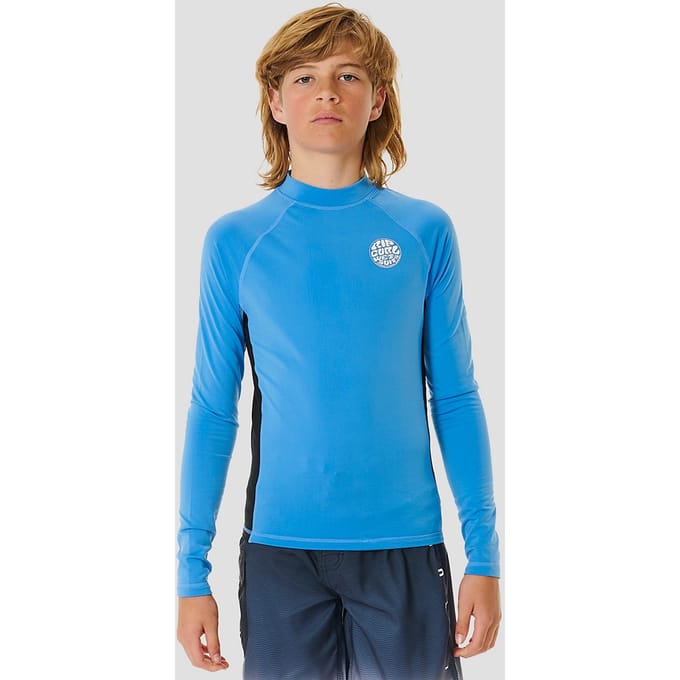 Rip Curl Icons Uv Brushed Kids Rashguard met lange mouwen blauw