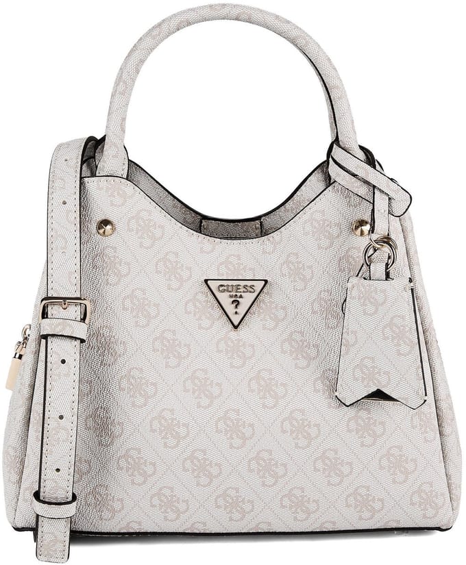 GUESS handtas schoudertas Meridian II Girlfriend Carryall Bone Logo wit