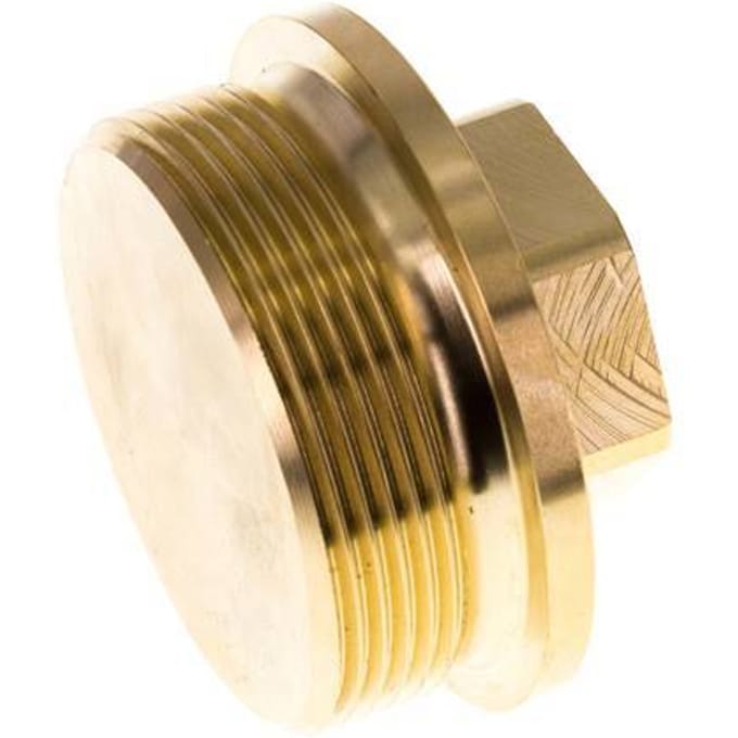 Plug G2'' Messing met kraag en buitenzeskant 16 bar (224.8psi)