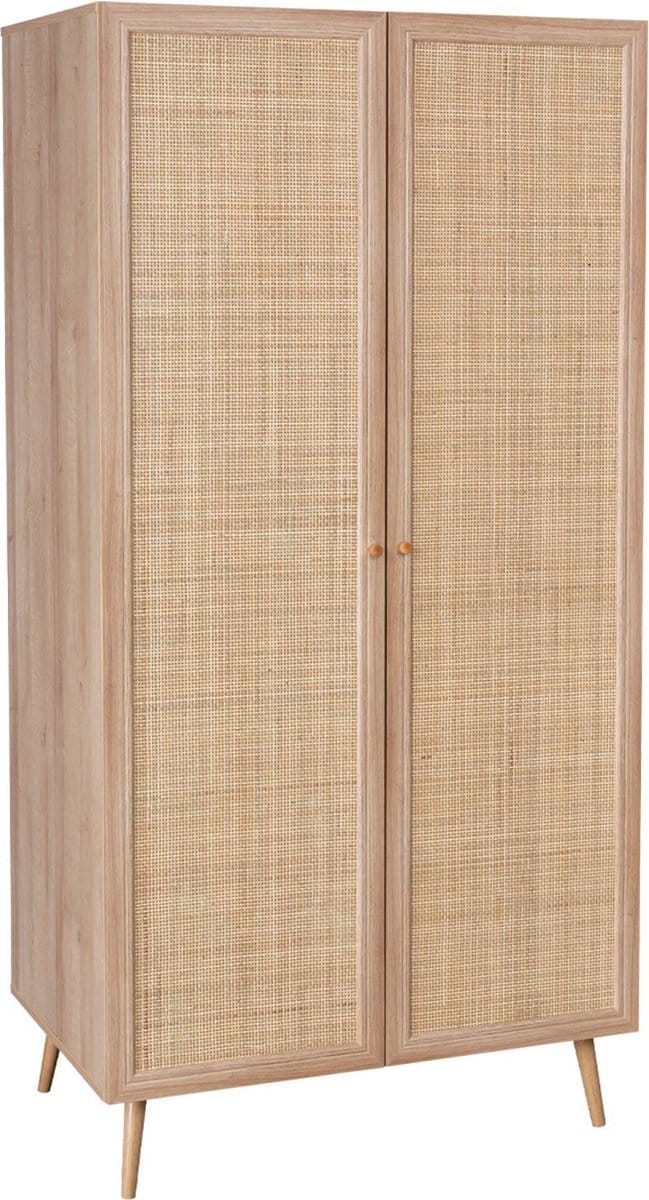 sweeek - Kledingkast met 2 deuren hangruimte en plank 90cm - bohème