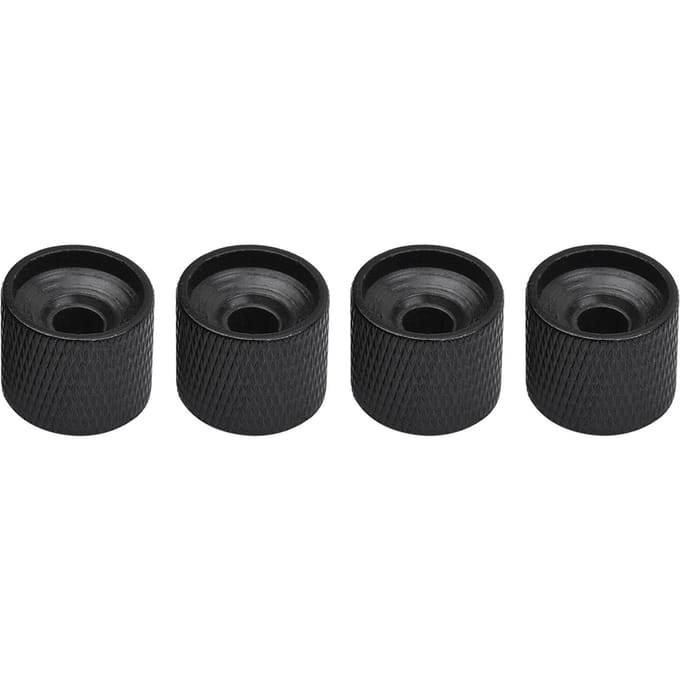 Ensemble de 4 boutons de volume et de tonalité en métal avec clé hexagonale intérieure pour guitare électrique et basse. noir