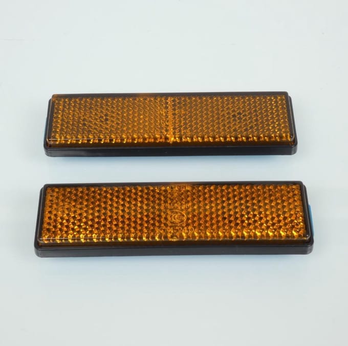 RMS goedgekeurde reflex reflector sticker 94x27mm oranje voor motorfiets auto Nieuw