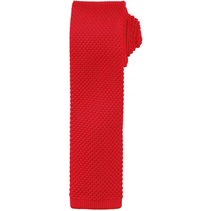 Premier Heren Slanke structuur gebreid effect stropdas (Rood)