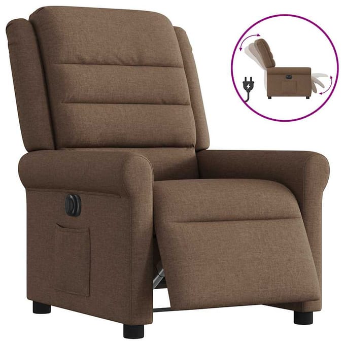 vidaXL - Fauteuil - verstelbaar - elektrisch - stof - bruin