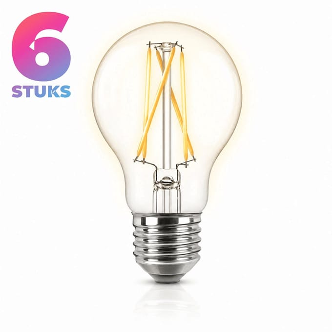 6x Peertje Led-lamp E27 - 11W - Koel Wit Licht (4000K) - 1500 lm - 25 jaar - Niet Dimbaar