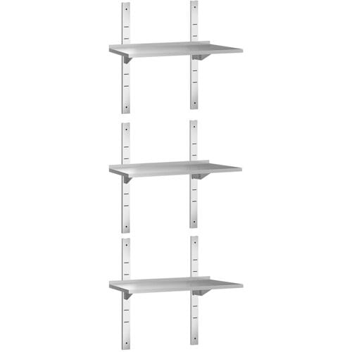 GGM Gastro 3-laags RVS wandschap PREMIUM - 800x300mm zilver