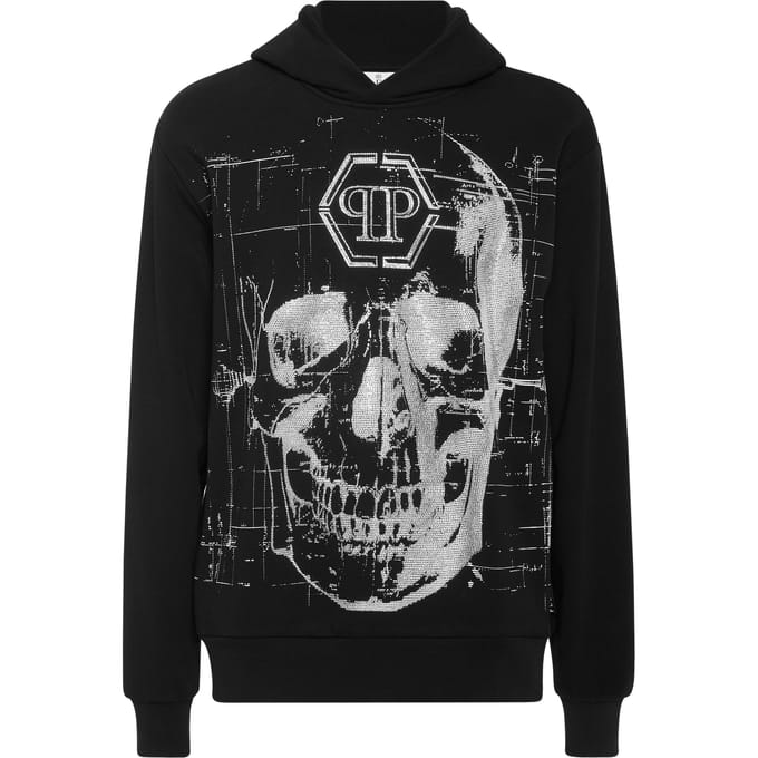 Fleece Hoodie Sweatshirt Glass Skull