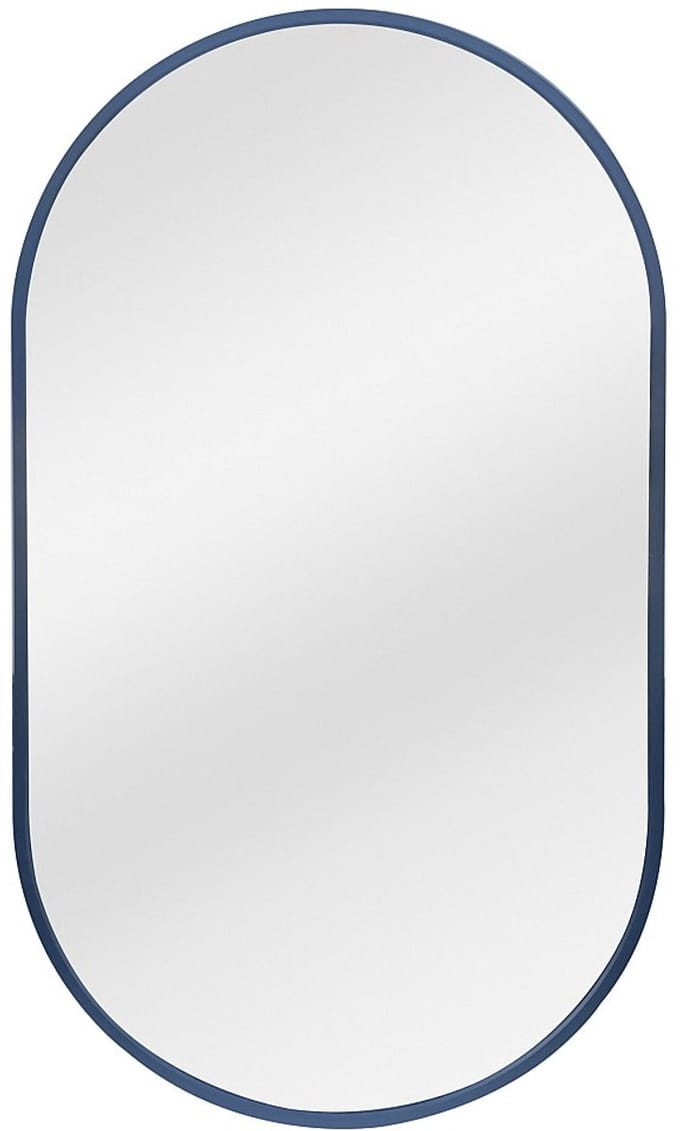 Vente-unique Ovale spiegel in aluminium - H 70 x B 40 cm - Zwart - INARA