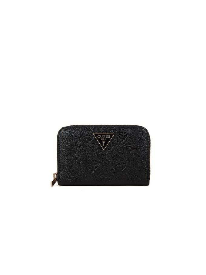 GUESS portemonnee Cresidia II SLG Zip Around Wallet Black Logo zwart