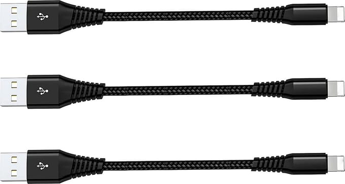 Phreeze Korte USB naar 8-Pin Kabel - 30cm - USB A - Geschikt voor iPhone en iPad - 3-Pack - Gevlochten - Extra Connectiviteit