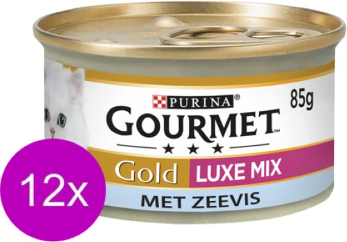 12x Gourmet Gold - Luxe Mix Zeevis - Kattenvoer - 85g