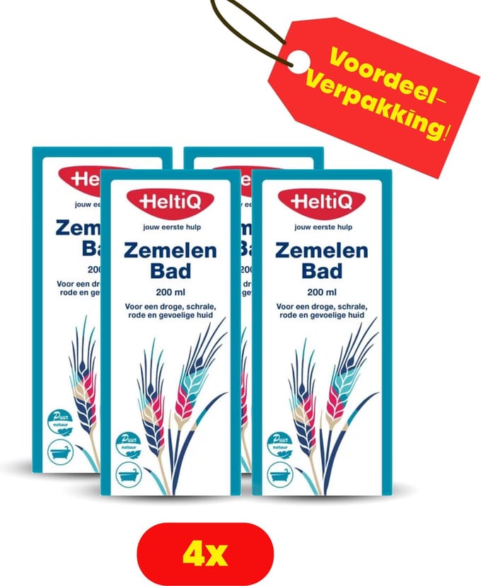 4 x HeltiQ Zemelen Bad 200 ml - Voordeelverpakking!