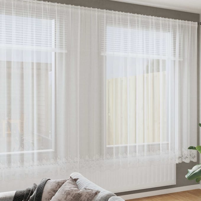 vidaXL Kantgordijn Wit 200 x 400 cm Polyester