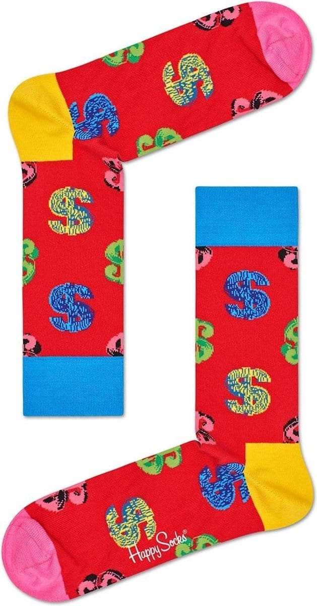 Happy Socks Andy Warhol Dollar Sokken - Rood - Maat 36-40