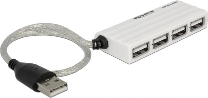 Delock - 4-Poorts USB 2.0 Hub - Wit