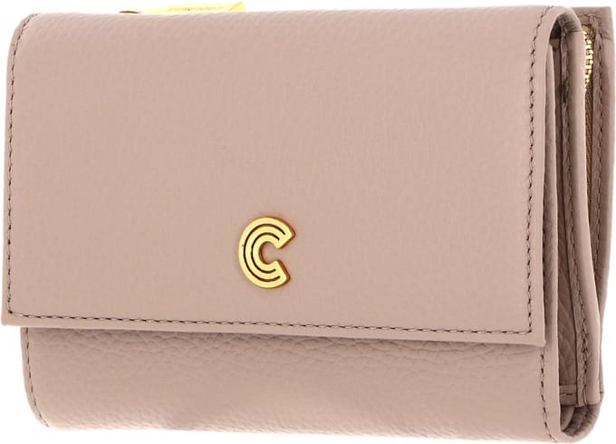 COCCINELLE Leren Portemonnee Myrine Wallet Grained Leather Powder Pink Beige
