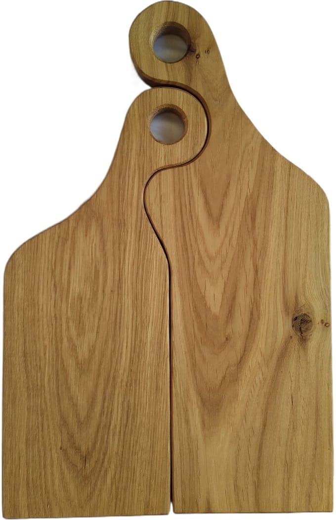 Dubbele Borrelplank - Massief Eikenhout – 50 x 32cm