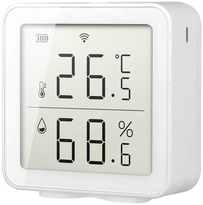 Slimme Sensor - Temperatuur Hygrometer - Binnen Buiten - Wifi App Bediening - 10 x 9 x 5 - Wit
