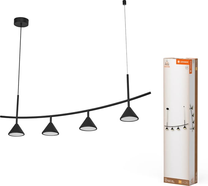 LEDVANCE Decor Fuji 4XPendant Linear 16W 930 zwart