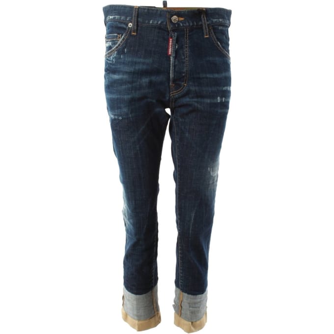 Dsquared2 Cool Guy Cropped Donkerblauwe Denim Broek