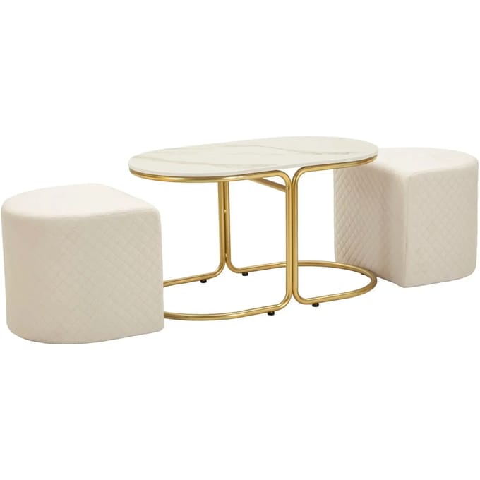 Salontafel Relax Coffee Table With 2 Stool 79×45×44 cm