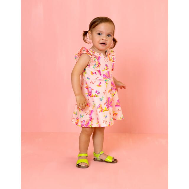 Oilily Daisya Jurk- maat98/3T Peach Melba
