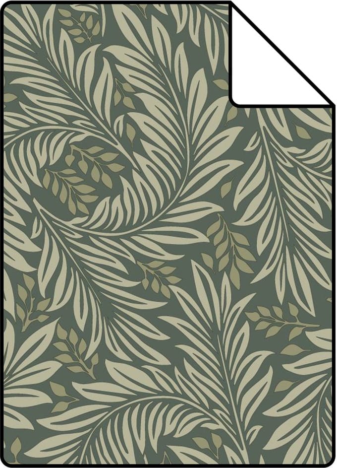 Proefstaal ESTAhome behang bladeren donkergroen - 26.5 x 21 cm - 131143-S