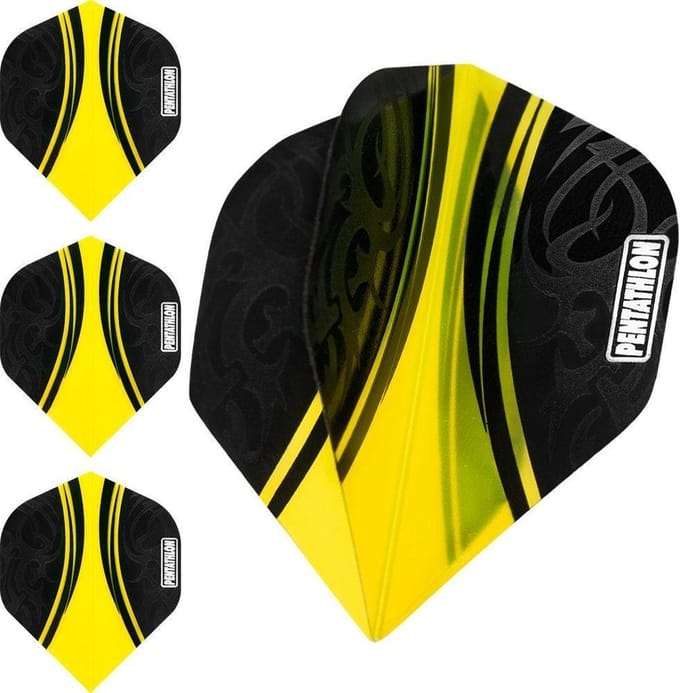 ABC Darts - Dart Flights Pentathlon - Tribal geel - 10 sets