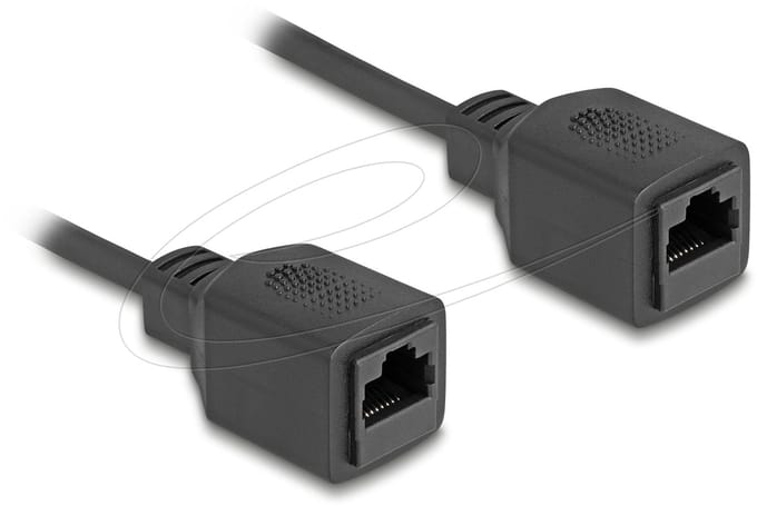 Delock RJ45 Coiled Cable jack to jack Cat.5e UTP 0.5 m to 1 m black