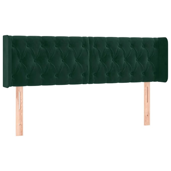 vidaXL - Hoofdbord - LED - 147x16x78/88 - cm - fluweel - donkergroen