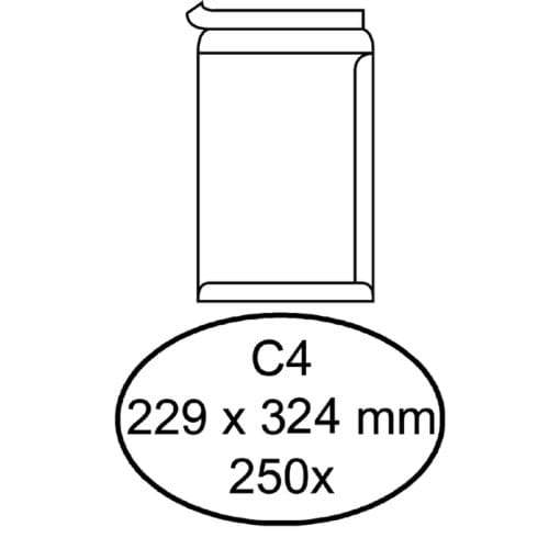 Envelop Quantore akte C4 229x324mm zelfklevend wit 250 stuks