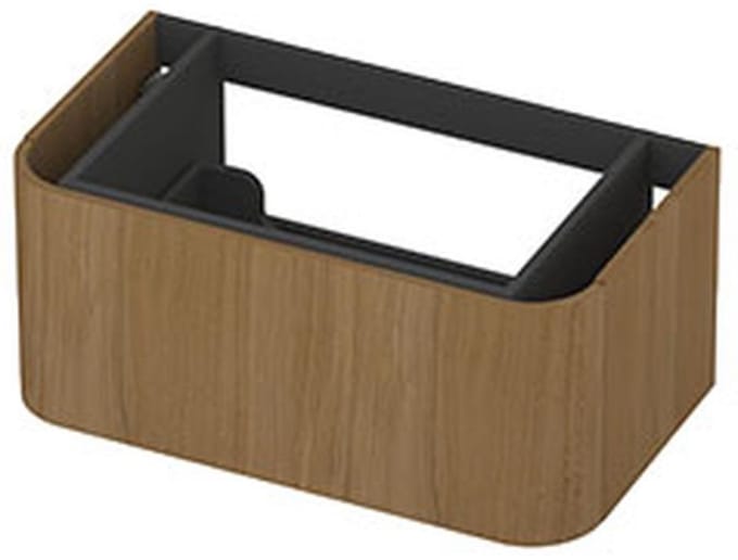 INK - Afgeronde Onderkast Fineer 1 Lade Softclose Tbv Grepen - 800x450x350 Mm - Light Veneer
