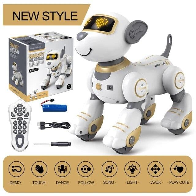 Animaux électroniques intelligents RC Robot chien voix télécommande jouets drôle chant danse Robot chiot Programmable éducation cadeau rose