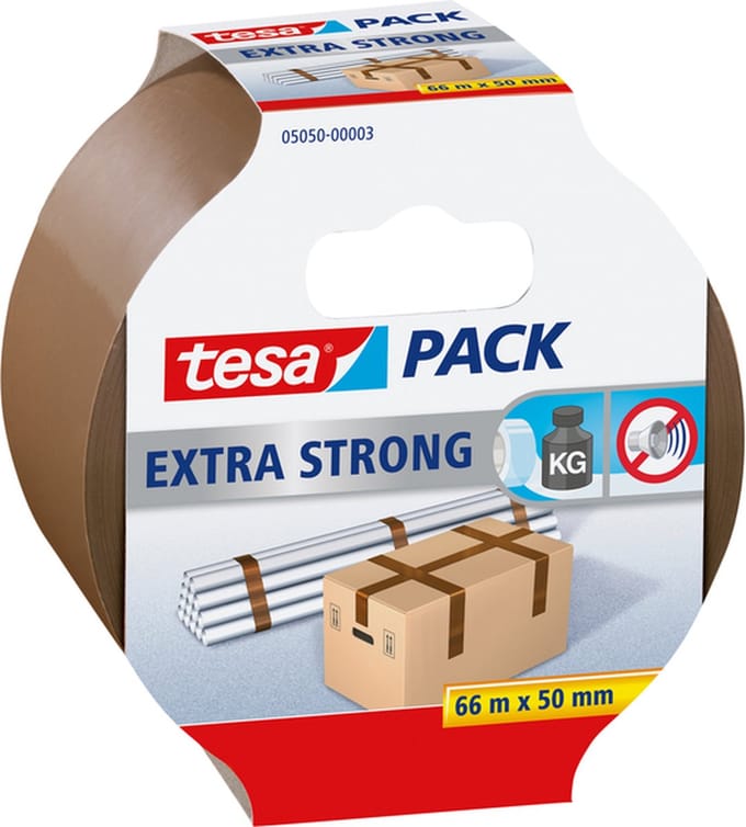 Verpakkingstape tesapack® Extra Strong 66mx50mm bruin | 6 stuks