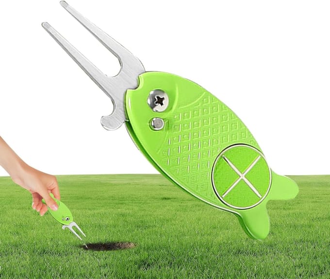 Golf Divot Tool - Golf Reparatiegereedschap - Golfbaan Onderhoud - Magnetische Balmarker - 118 x 4 cm - Groen