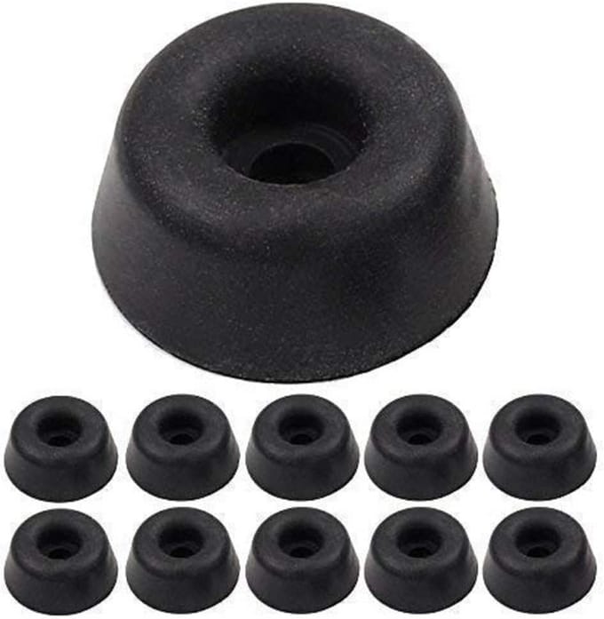 Set van 10 Zwarte WC Zitting Bufferblokken - 60x22x12mm - Universele Stoelsteunen