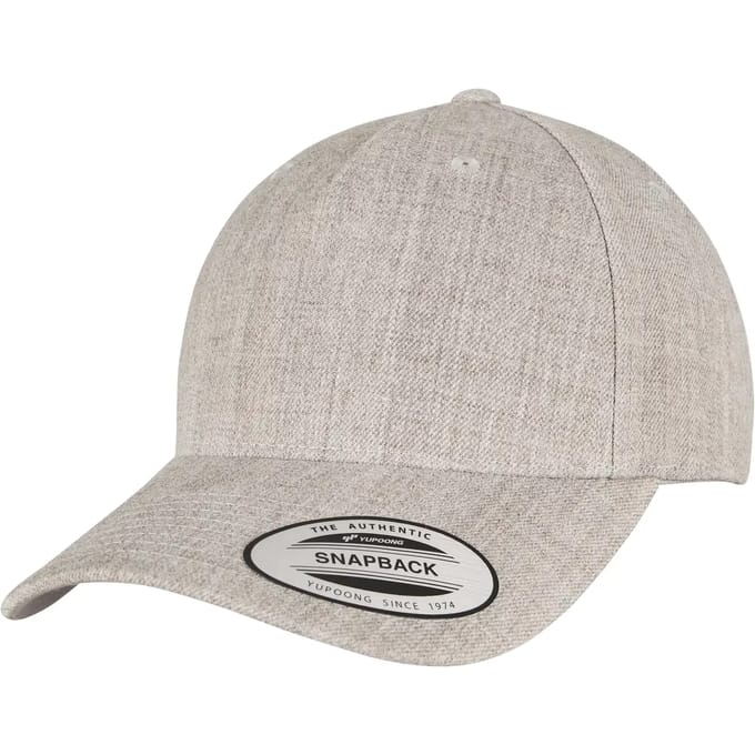 Flexfit - YP CLASSICS 5PANEL PREMIUM CURVED VISOR SNAPBACK CAP heather grey one size Snapback Pet - Grijs