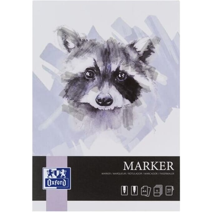 OXFORD markerblok - A4 - 15 vel - 180g - gelijmd