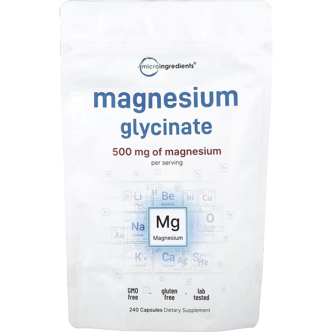 Micro Ingredients, Magnesium Glycine, 500mg, 240 capsules (166mg per capsule)