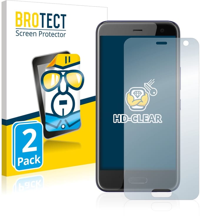 BROTECT - Screenprotector voor HTC U11 Life - Folie Beschermfolie transparant 2 Stuks