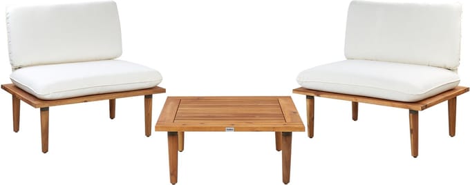 FRASCATI - Loungeset voor 2 - Gebroken wit - Acaciahout