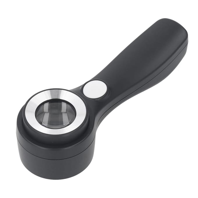 Loupe portative 60X éclairée, rechargeable par USB, LED, pour