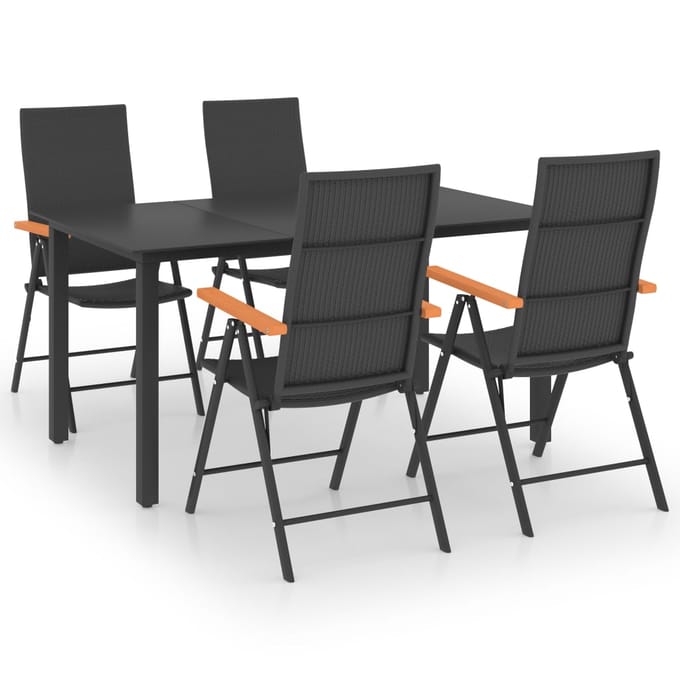 vidaXL - 5-delige - Tuinset - zwart - en - bruin