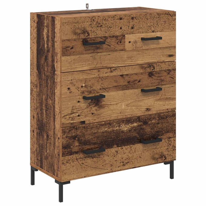 vidaXL Dressoir Oud Hout 69,5 x 34 x 90 cm Gemonteerd hout en ijzer