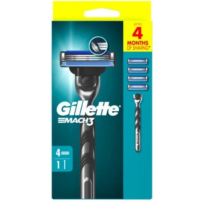 Gillette Mach 3 Starter Kit Handle + Blades 1 pcs + 4 st