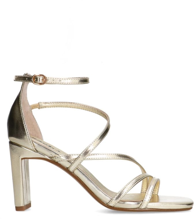Sacha - Dames - Gouden sandalen met hak - Maat 36