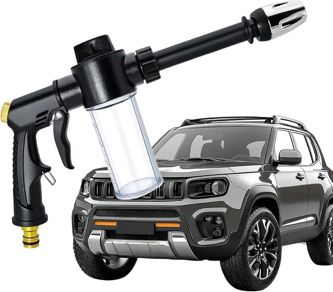 Tuinslang Schuimsproeier - Schuimspuit Autowas - Voertuigen Reinigen - Verstelbare Sproeikop - 305x14cm - Zwart