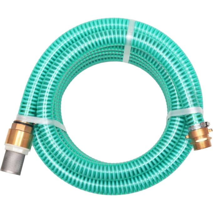 vidaXL - Zuigslang - met - messing - koppelingen - 10 - m - 25 - mm - groen