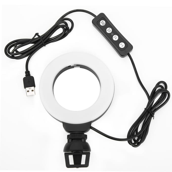 4 Inch 48LEDs Ring Gevuld Clip Licht Draagbare Mini Selfie Fotografie USB Vlog Vullicht