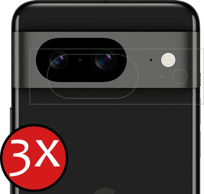 Camera Lens Protector - 3 Stuks - Geschikt voor Google Pixel 8 - Camera Screenprotector - Beschermglas - Gehard Glas - Tempered Glass - Screen Protector
